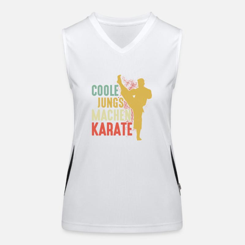 Coole Jungs machen Karate Training Kampfsport Funktionelles Kontrast-Tank Top für Frauen