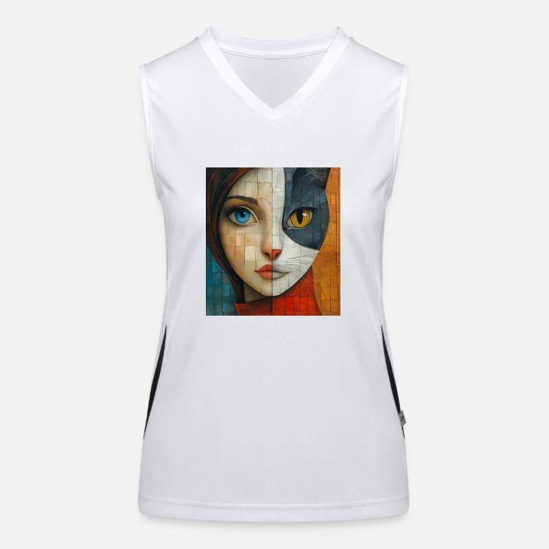 Love - Women's Functional Contrast Tank Top - white/black