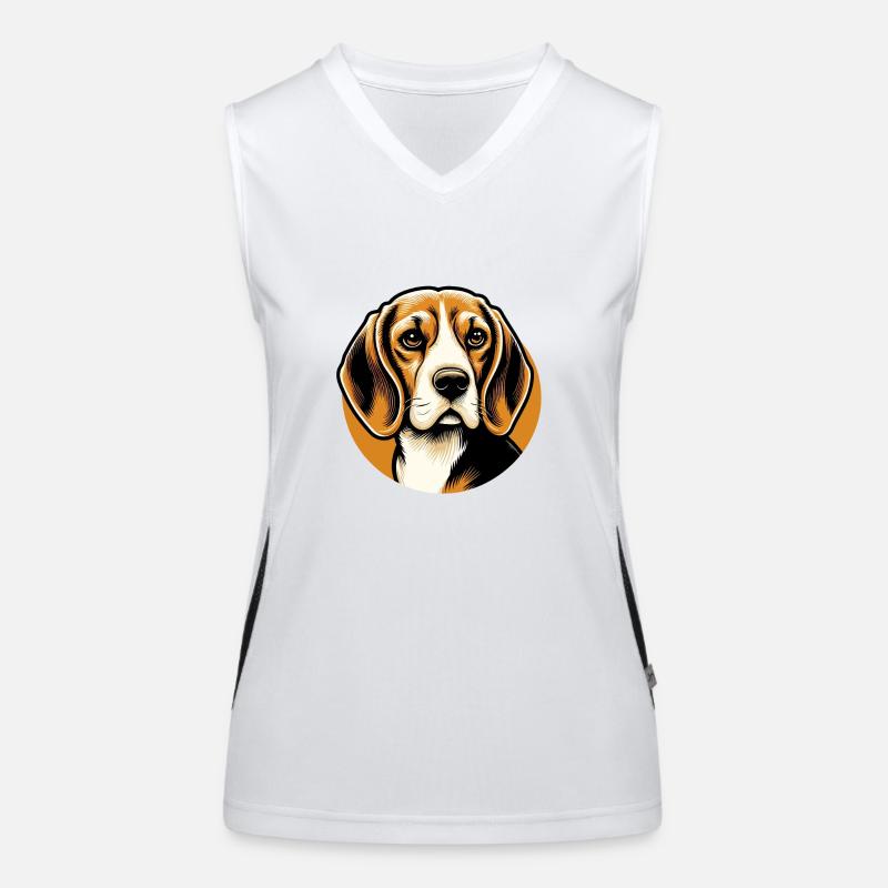 Beagle Dog Head Women's Functional Contrast Tank Top
