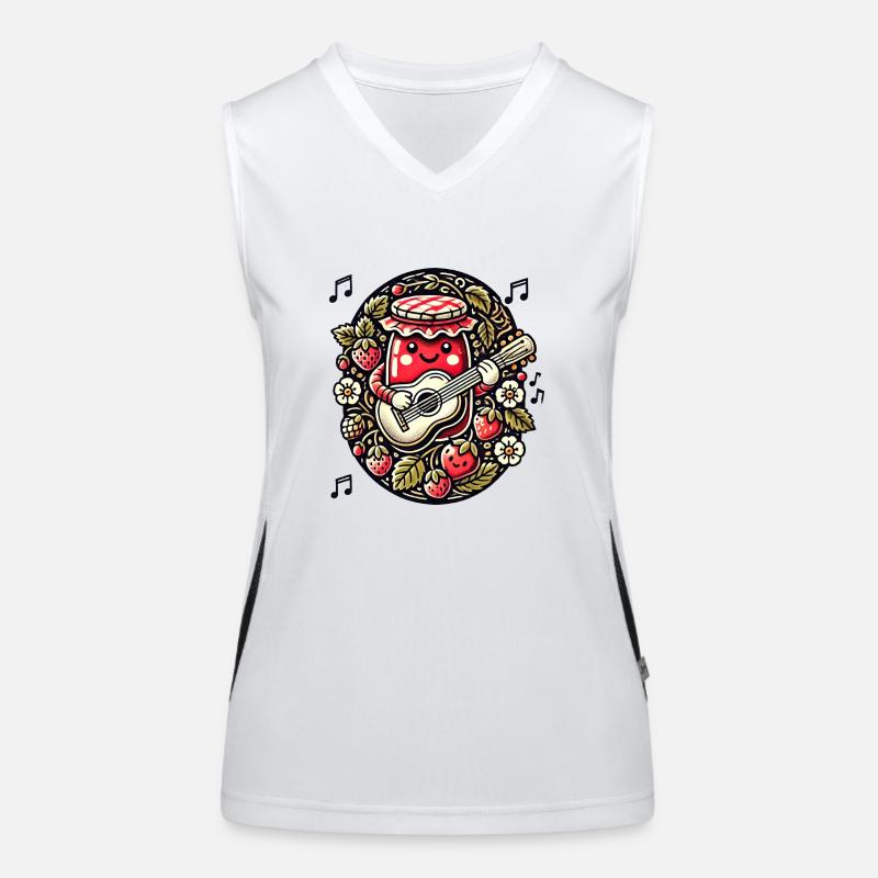 Strawberry Jam Guitar Jammin’ Cutie Women's Functional Contrast Tank Top