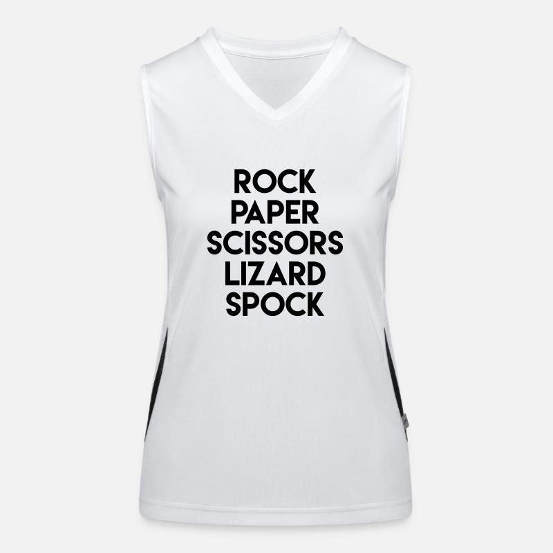 Rock paper scissors lizard spock Women's Functional Contrast Tank Top