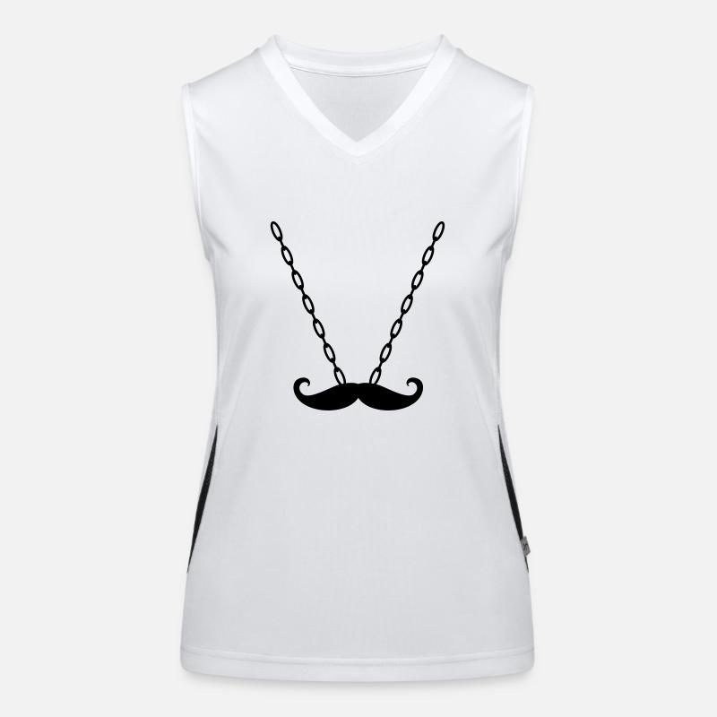 Chain with handlebar mustache / mustache Women's Functional Contrast Tank Top