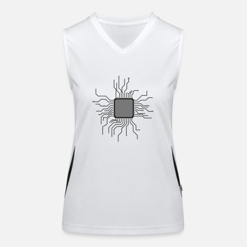 cpu leads wire cabling computer nerd desi Women's Functional Contrast Tank Top