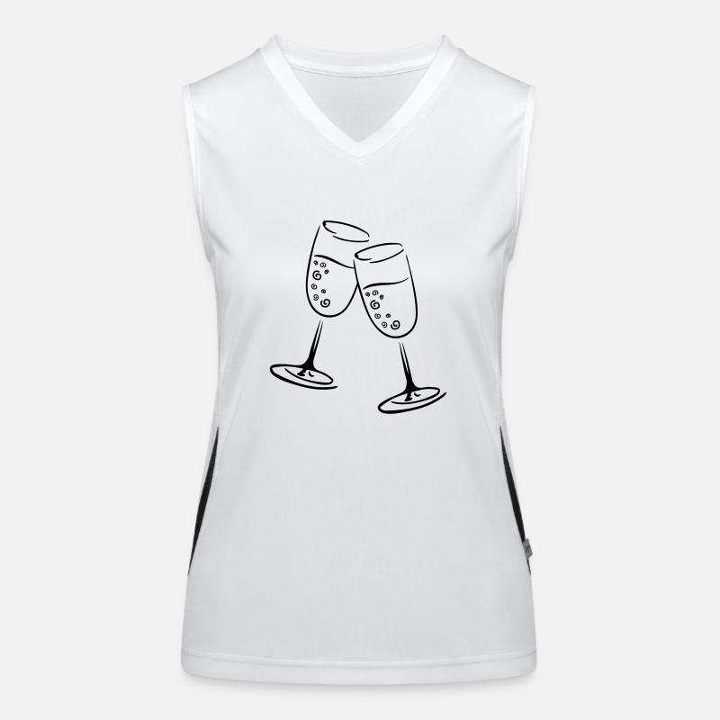 sekt glaeser illustration Funktionelles Kontrast-Tank Top für Frauen