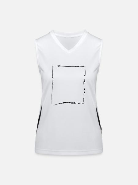 Frame Sketch Line Drawing - Women's Functional Contrast Tank Top - white/black - Front