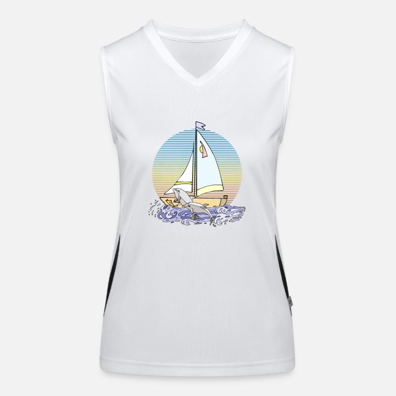 Sailboat Women's Functional Contrast Tank Top