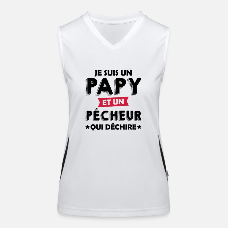 papy et pêcheur qui déchire / papy pêcheur Débardeur respirant contrasté Femme