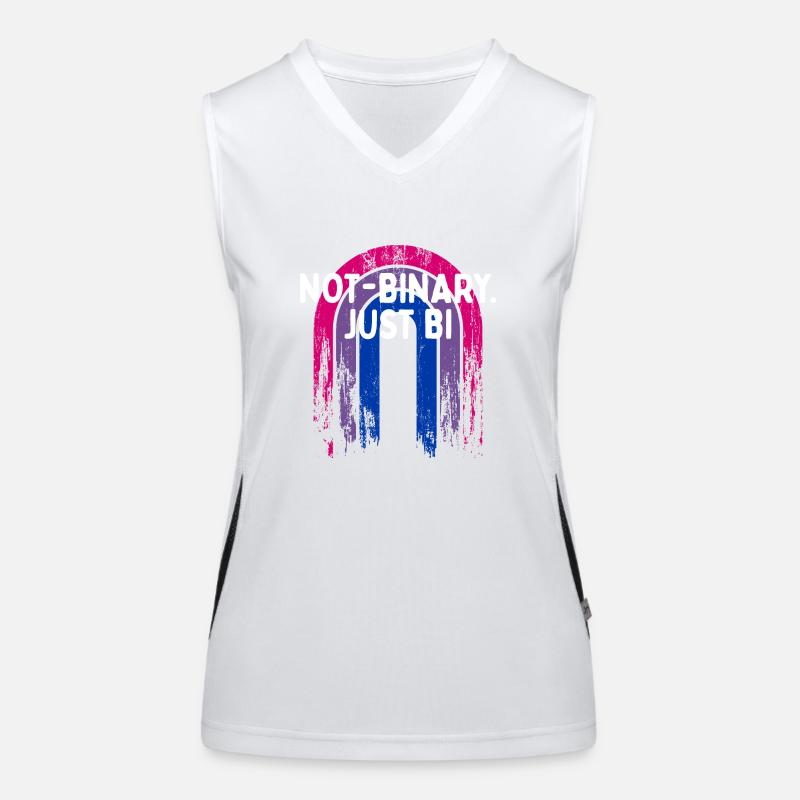 Not-binary Just Bi Bisexual Sayings Bi Pride Funktionelles Kontrast-Tank Top für Frauen