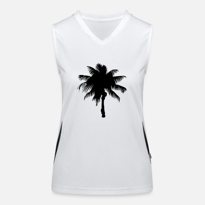 Tropical Beach Paradise Palm Sun Sun Vector 2 Débardeur respirant contrasté Femme
