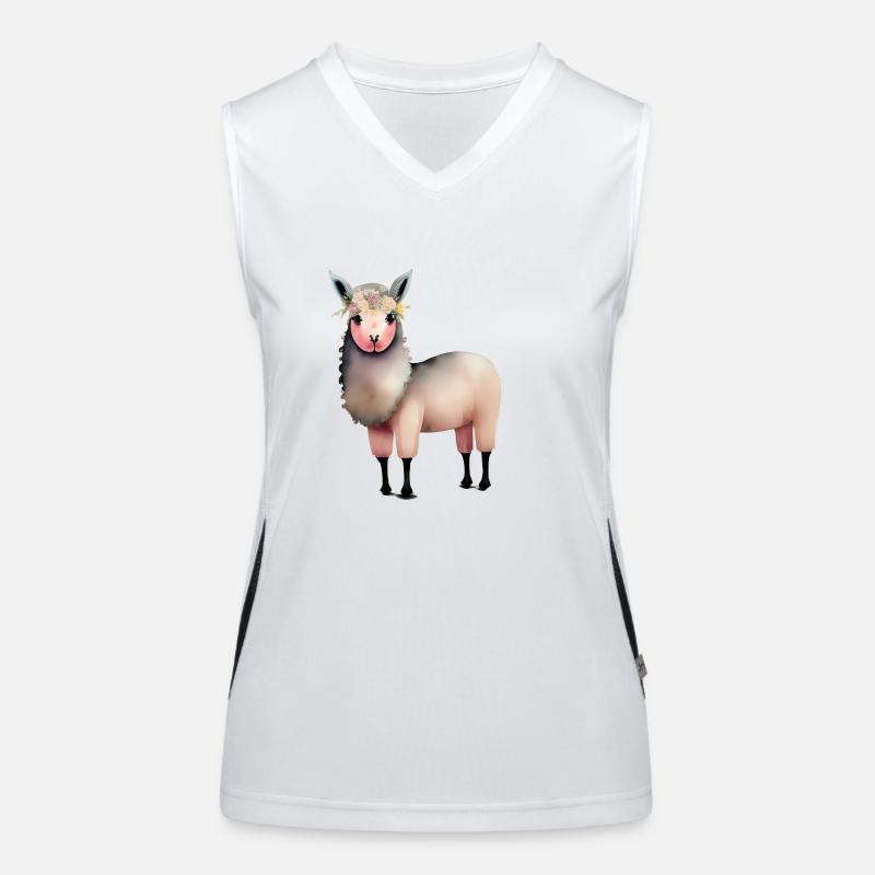 cute llama Women's Functional Contrast Tank Top