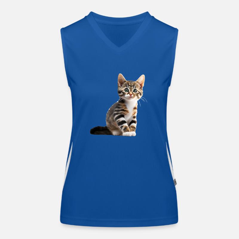 Niedliche junge Katze Funktionelles Kontrast-Tank Top für Frauen