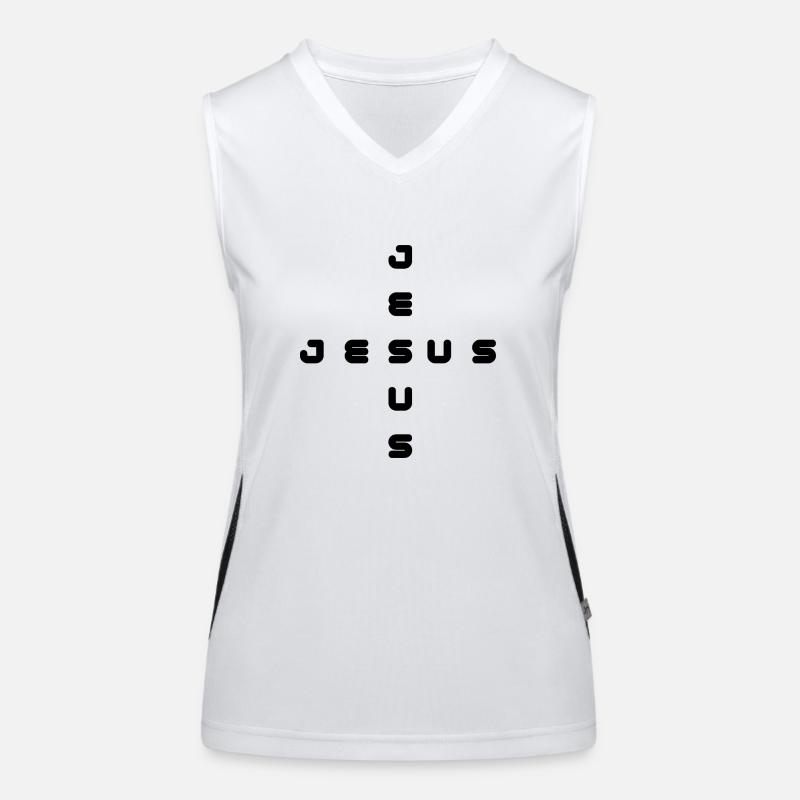 Jesus Jesus - Women's Functional Contrast Tank Top - white/black