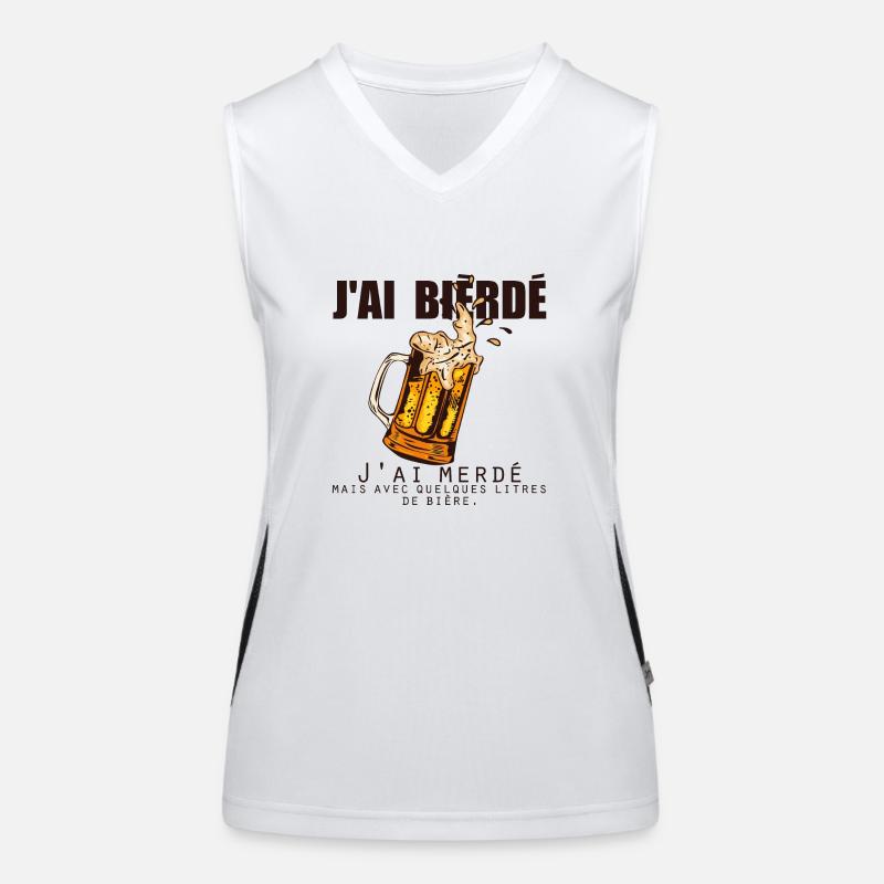 bierde humour biere alcool chope binouse litres Z Débardeur respirant contrasté Femme
