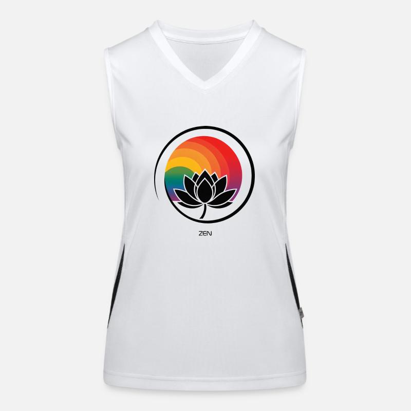 Zen Rainbow Logo: Fun and Creative Women's Functional Contrast Tank Top