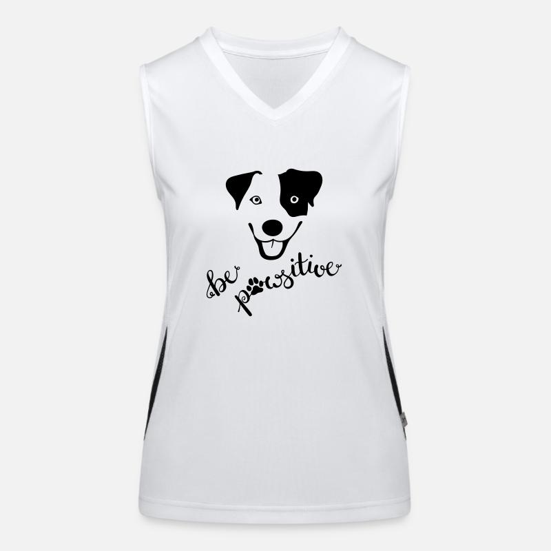 Fröhlicher Hund "be pawsitive" Funktionelles Kontrast-Tank Top für Frauen