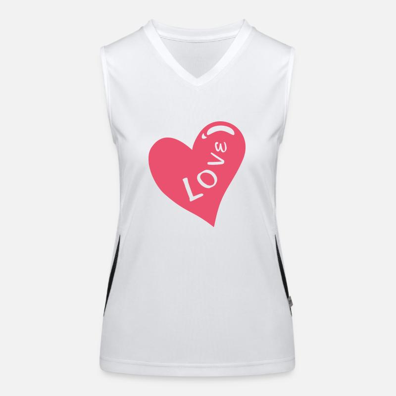Rosa Herz Funktionelles Kontrast-Tank Top für Frauen