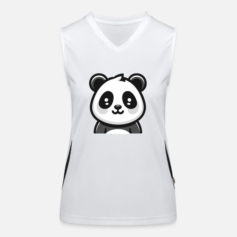 Panda Bear: Cartoon Theme Women's Functional Contrast Tank Top