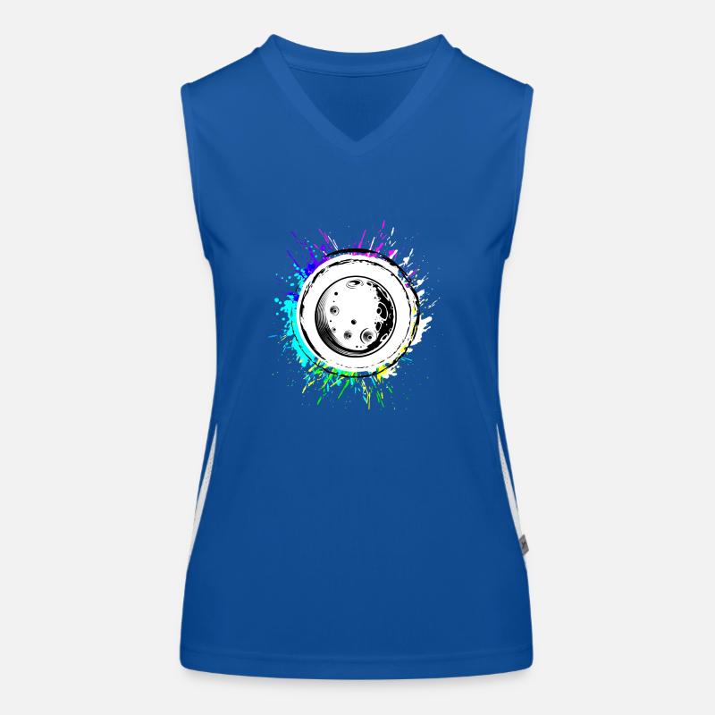 Moon Icon symbol Women's Functional Contrast Tank Top