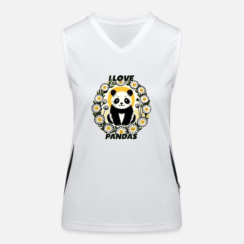 Ich liebe Pandas Funktionelles Kontrast-Tank Top für Frauen