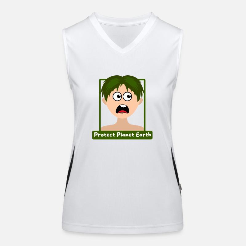 Un garçon demande de Protéger la planète terre Débardeur respirant contrasté Femme