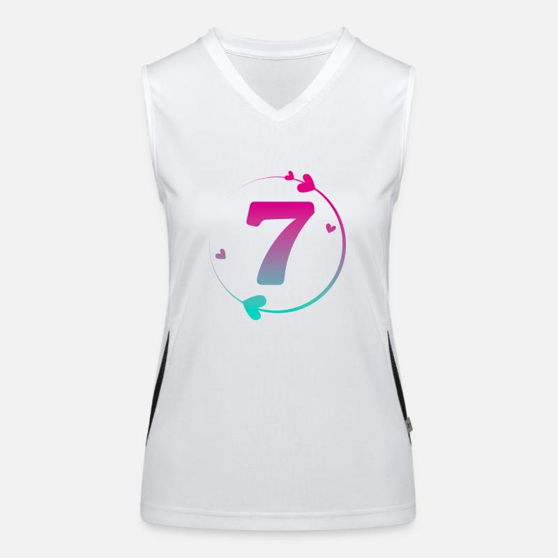 7. Geburtstag Bunter Herzkreis Funktionelles Kontrast-Tank Top für Frauen