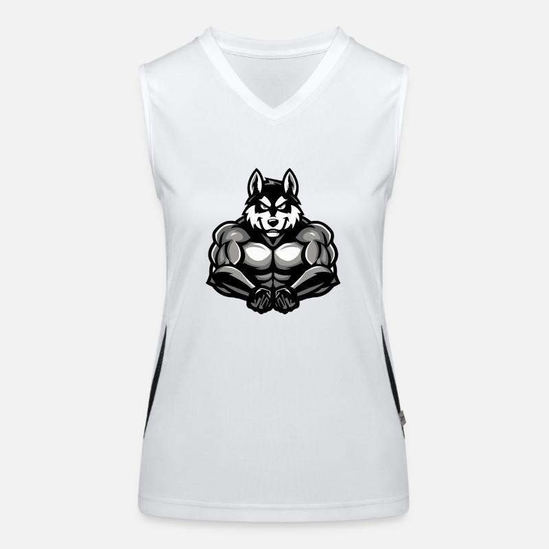 Dog Husky Comic Funktionelles Kontrast-Tank Top für Frauen