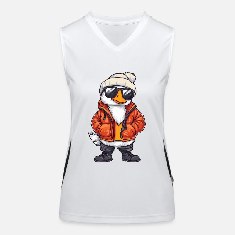 Gans Cool Comic Funktionelles Kontrast-Tank Top für Frauen