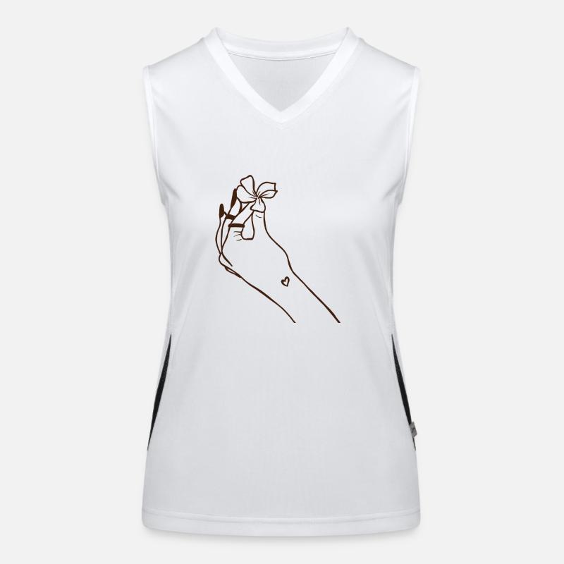 Hand with flower Women's Functional Contrast Tank Top