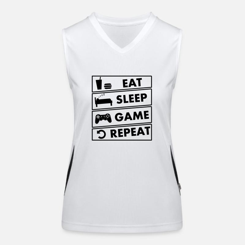 eat sleep game repeat Débardeur respirant contrasté Femme