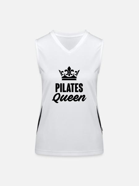 Pilates Queen Crown - Funktionelles Kontrast-Tank Top für Frauen - Weiß/Schwarz - Vorne