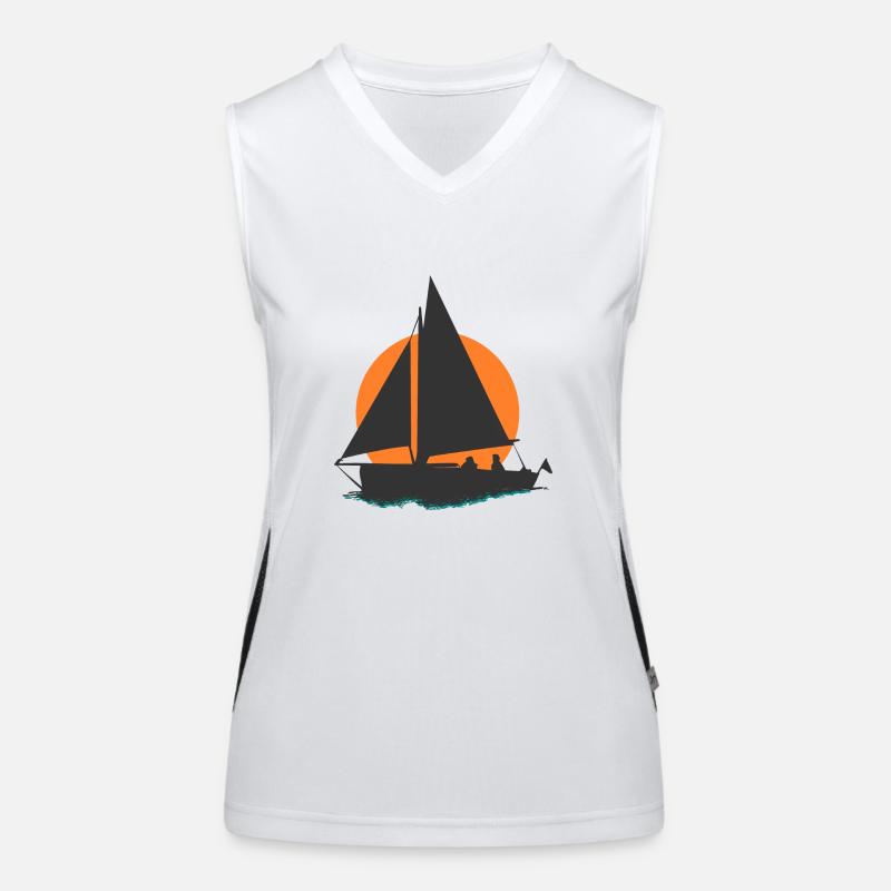 Sailboat Women's Functional Contrast Tank Top