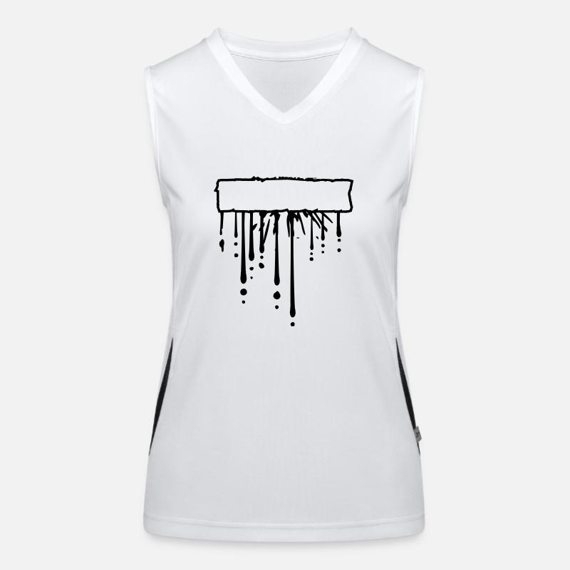 Text field sign frame drop graffiti splashes Women's Functional Contrast Tank Top