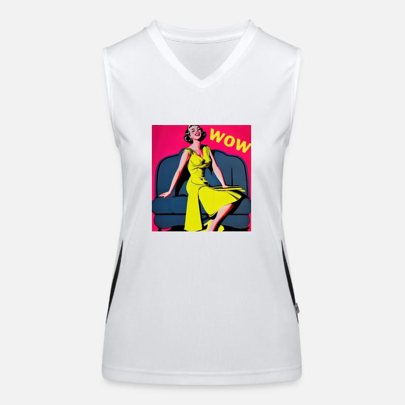 ''WOW'' PIN-UP COMIC Funktionelles Kontrast-Tank Top für Frauen