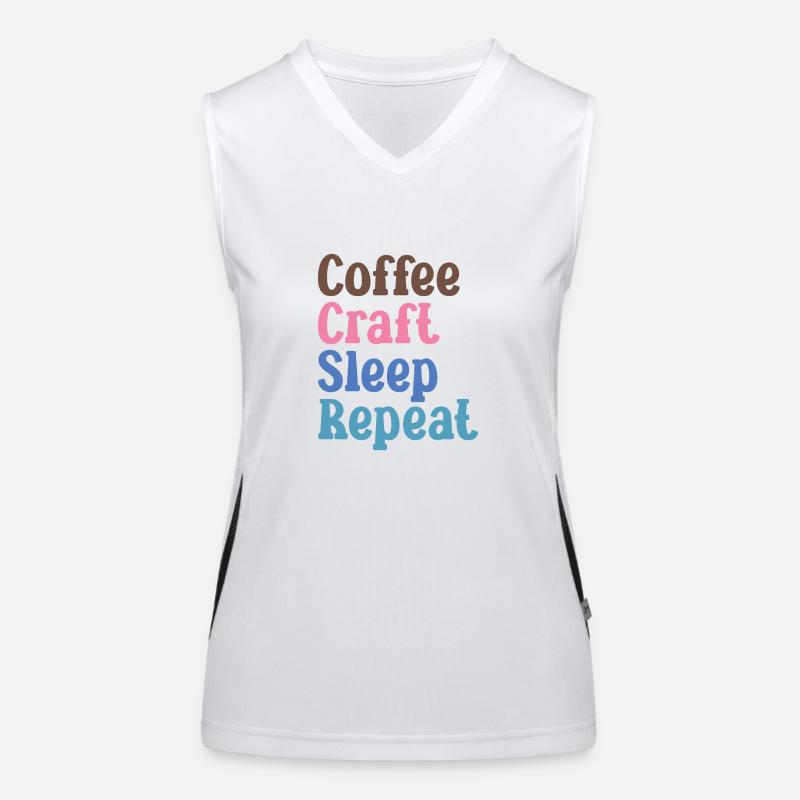 Manger, dormir, café, répéter Débardeur respirant contrasté Femme