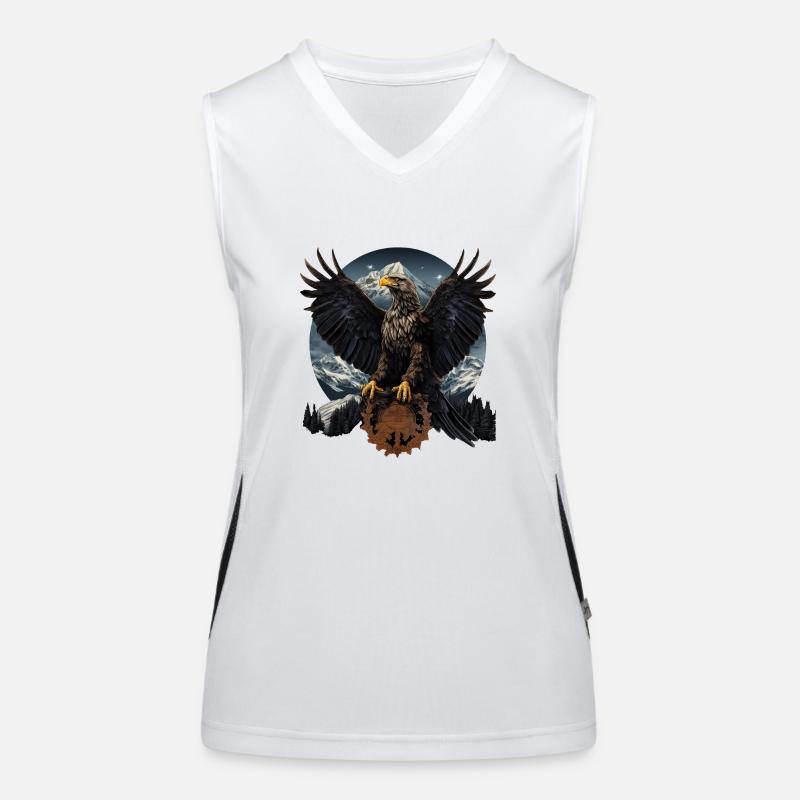 Golden Eagle with Mountain Eagle Design Women's Functional Contrast Tank Top