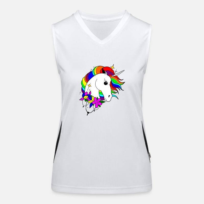 Licorne arc-en-ciel Débardeur respirant contrasté Femme