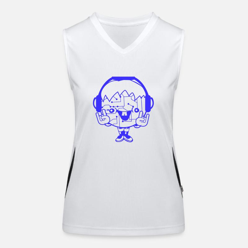 DJ Data Microchip Pattern Computer Nerd Geek Party Women's Functional Contrast Tank Top