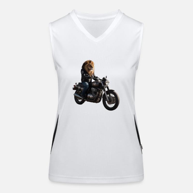 Biker-Löwe Funktionelles Kontrast-Tank Top für Frauen
