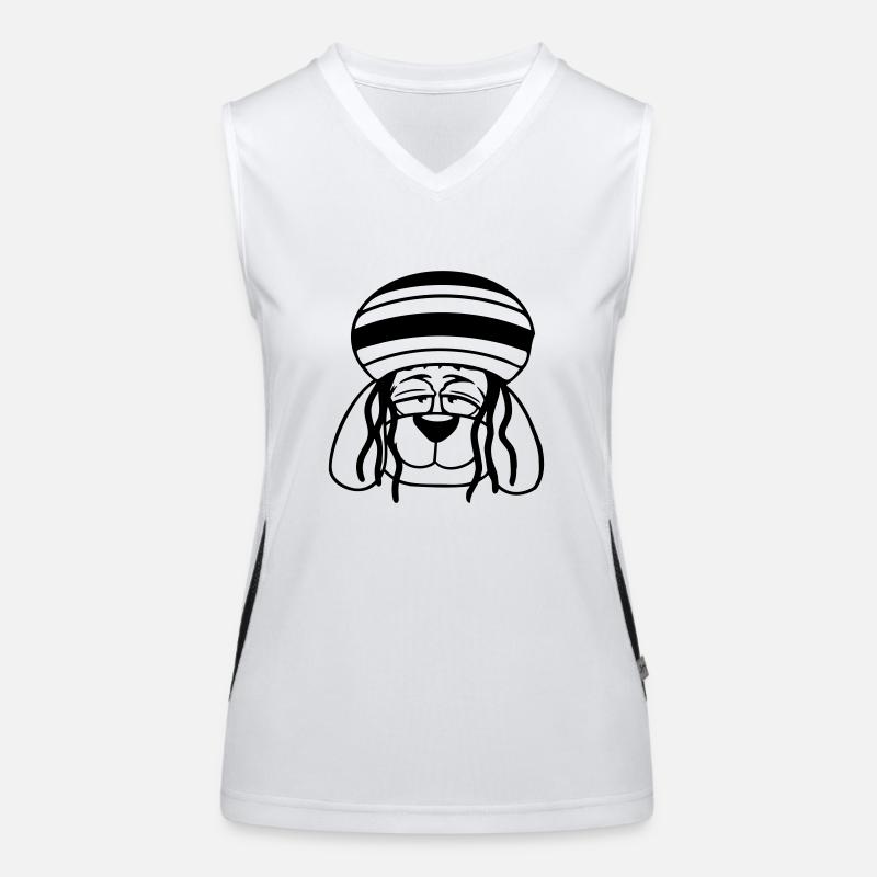 Dog Reggae Dreadlocks Hat Chill Relaxed Cool Women's Functional Contrast Tank Top
