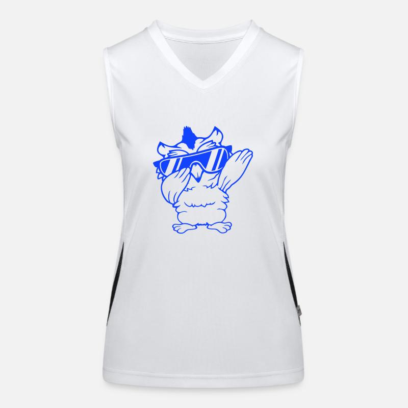 Owl Dabbing Dab Dance Pose Gesture Sunglasses Cute Women's Functional Contrast Tank Top