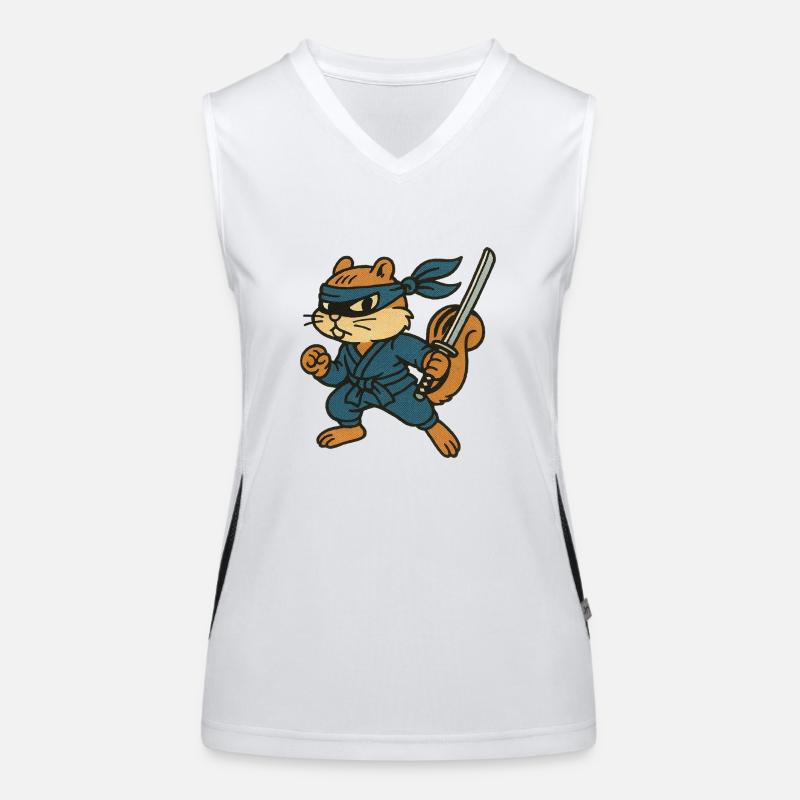 Ninja Chipmunk Verstohlener Waldkrieger Funktionelles Kontrast-Tank Top für Frauen