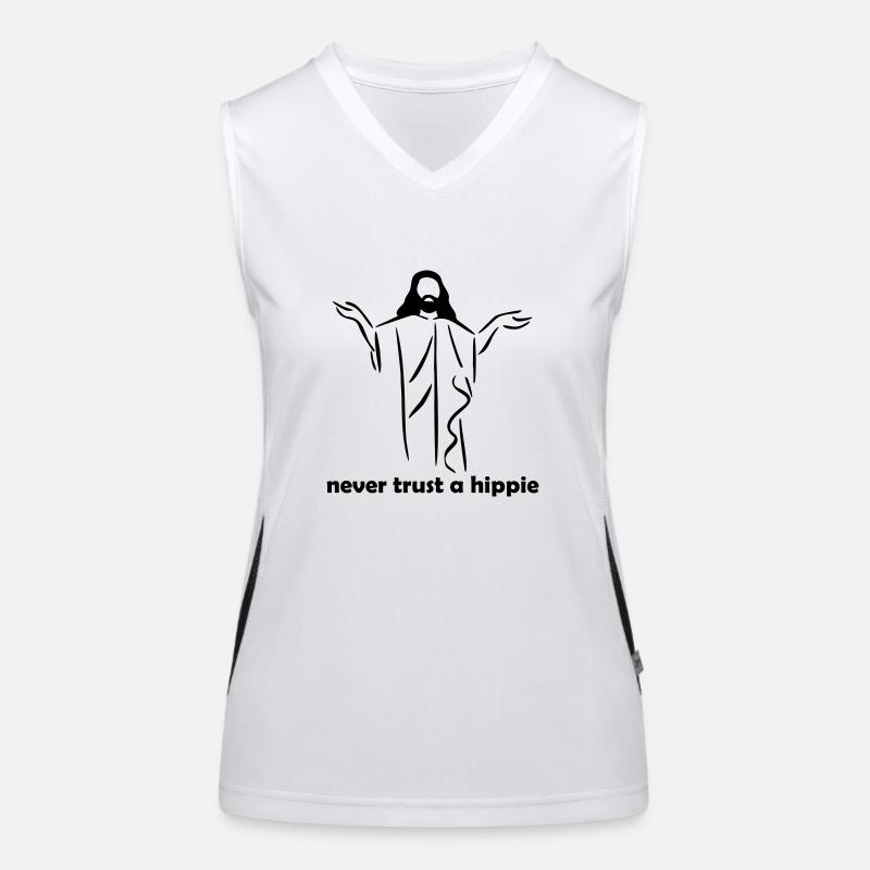 Never trust a hippy Women's Functional Contrast Tank Top