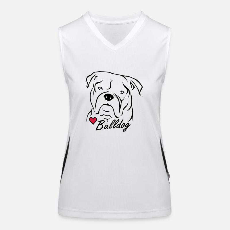 Bulldog ❤ Funktionelles Kontrast-Tank Top für Frauen