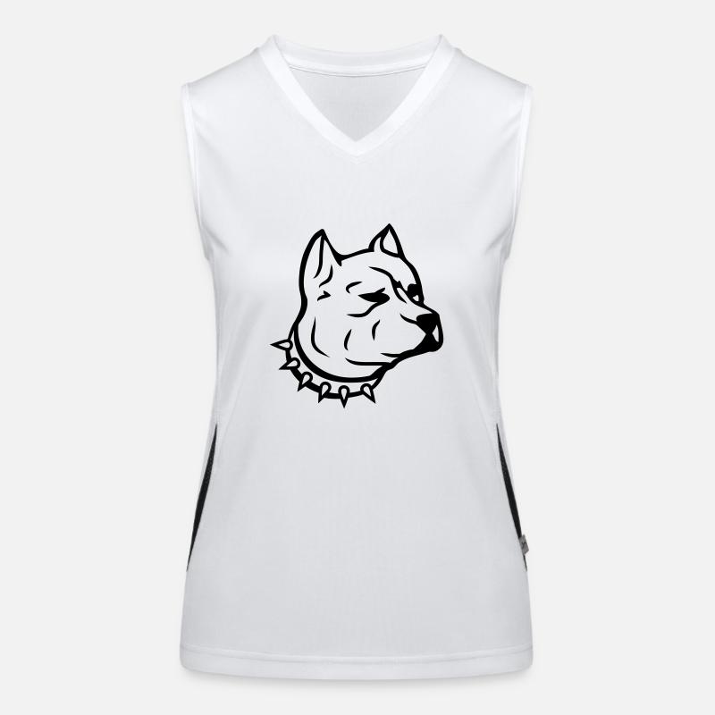 pit_dog_c1 Funktionelles Kontrast-Tank Top für Frauen