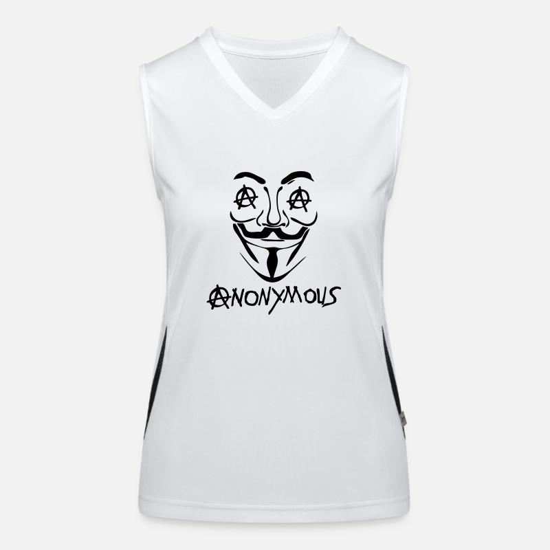 logo anarchy anonymous2 masque mask Débardeur respirant contrasté Femme