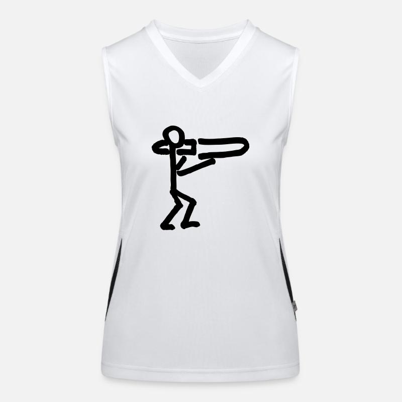 Musikant mit Posaune Funktionelles Kontrast-Tank Top für Frauen