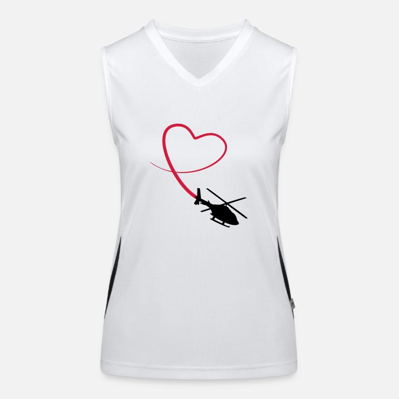 Hélicoptère amour coeur looping Débardeur respirant contrasté Femme