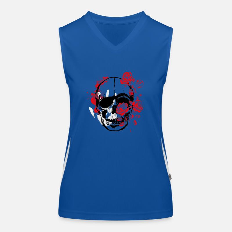 Rosen und Schädel Funktionelles Kontrast-Tank Top für Frauen