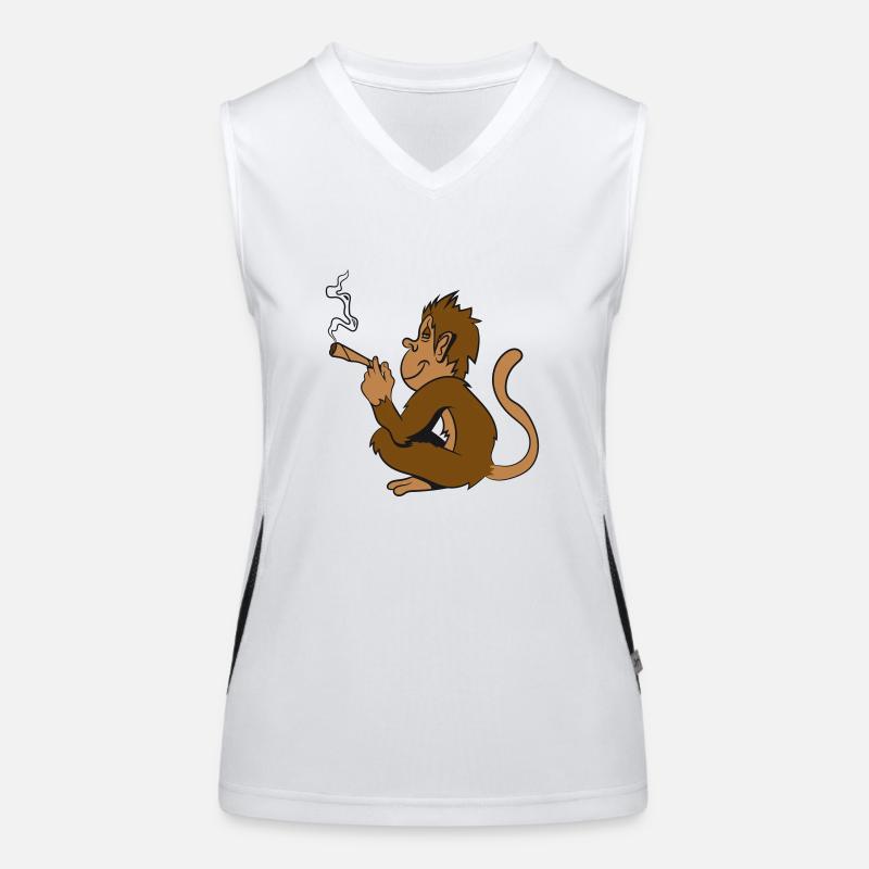 affe kiffen joint Funktionelles Kontrast-Tank Top für Frauen