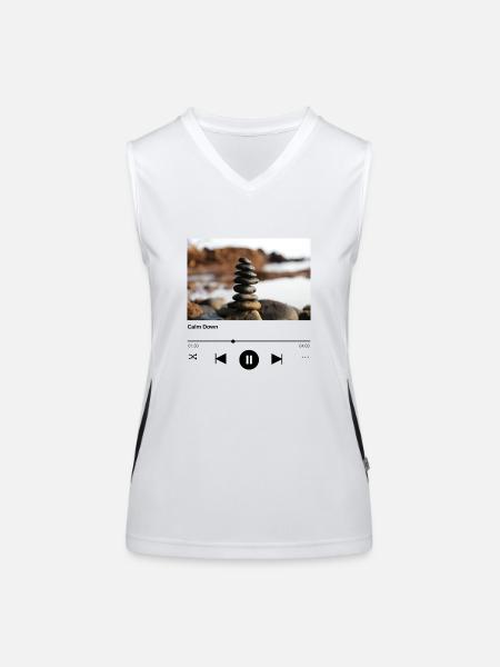 Song Cover - Calm Down - Funktionelles Kontrast-Tank Top für Frauen - Weiß/Schwarz - Vorne